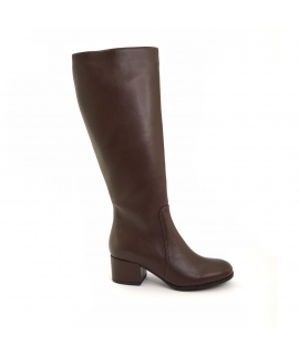 Bottes cuissardes marron fonc&eacute; VSI NEDA avec talons zipp&eacute;s et chaussures v&eacute;ganes fabriqu&eacute;es en Italie