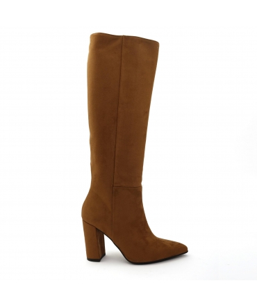 VSI ARY Brown Vegan Boots with Block Heel, Zip Toe, Made in Italy