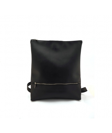 Mochila vegana VSI SACI para mujer, negra, con correas ajustables y cremallera impermeable