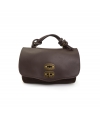 VSI AFFI Dark brown vegan bag with two-material suede effect and shoulder strap made in Italy