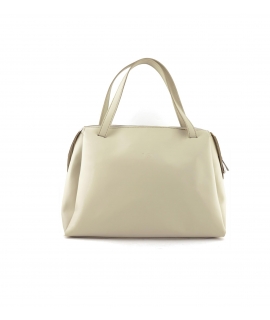 Sac vegan blanc VSI ALIANA avec fermeture éclair pomme et bandoulière réglable et amovible Fabriqué en Italie