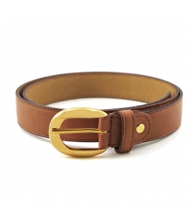 VSI ROFI Apple brown vegan belt with rounded golden buckle Made in Italy