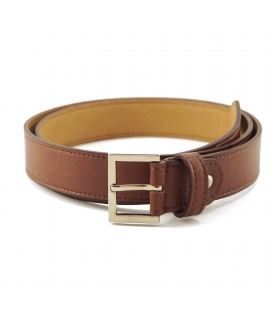 VSI TINNA Cintura vegan marrone fibbia rettangolare argento artigianale Made in Italy