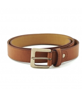 VSI RIXA Thin Vegan Belt Brown Apple Square Buckle