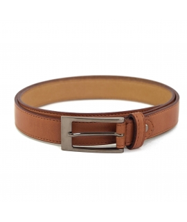 Ceinture fine vegan VSI CIRA, boucle rectangulaire pomme marron, fabriquée en Italie