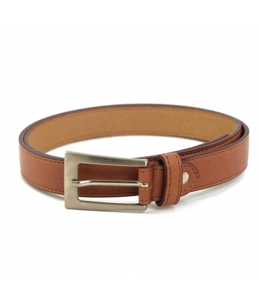 VSI ELI Vegan belt in apple-colored leather with rectangular buckle, handmade in Italy