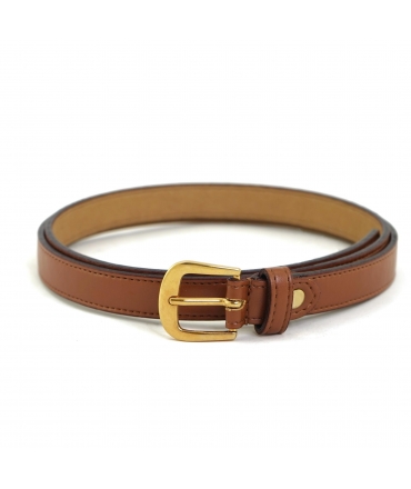 VSI JOMA Vegan Apple Belt Brown Gold Buckle Made in Italy