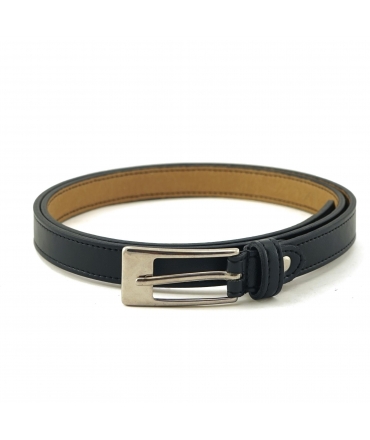 Ceinture vegan VSI AVEN avec boucle rectangulaire en forme de pomme noire, fabriquée à la main en Italie