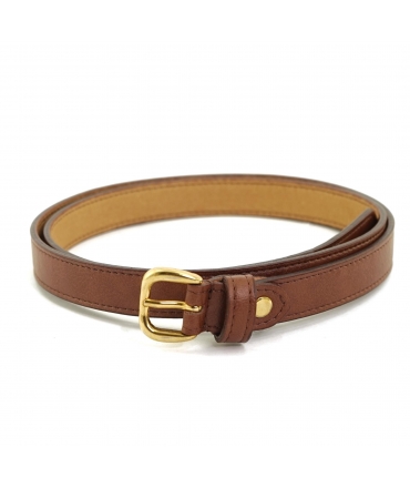 Ceinture végétalienne VSI TRILLY marron avec boucle dorée, fabriquée à la main en Italie