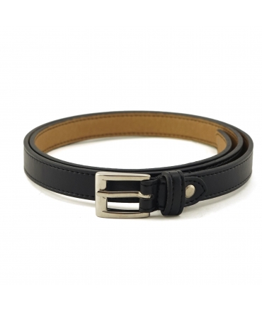Ceinture noire vegan VSI MESA avec boucle carrée Apple, fabriquée en Italie