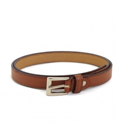 Ceinture végétalienne VSI MESA avec boucle carrée en pomme marron, fabriquée en Italie