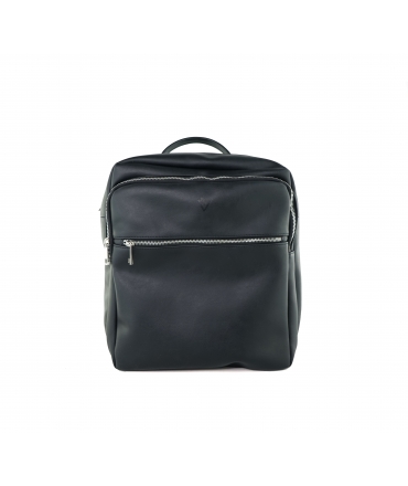 VSI TERRI Black vegan backpack spacious adjustable straps waterproof handcrafted in Italy