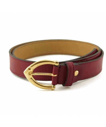 Ceinture noire vegan VSI ARLA avec boucle pointue dorée, fabriquée à la main en Italie