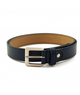 Ceinture noire vegan pour femme VSI RIXA avec pomme écologique et boucle carrée dorée