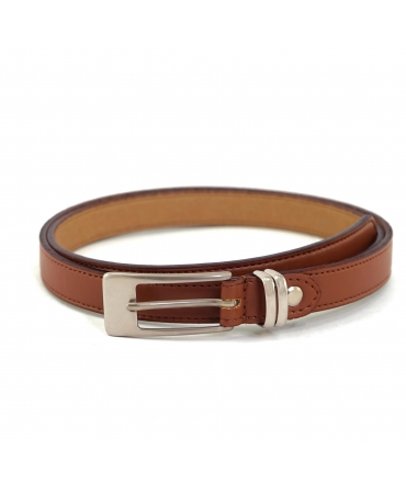 VSI OXAL Vegan belt in apple-colored leather with rectangular buckle, handmade in Italy