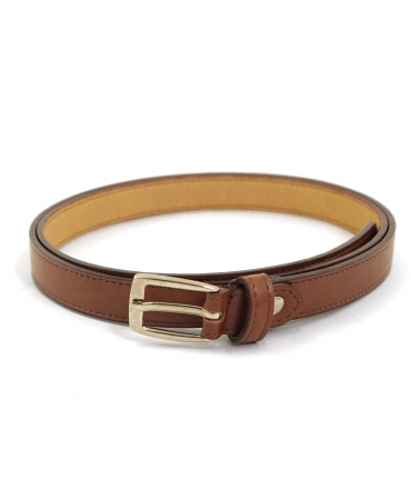 VSI NAXA Vegan Belt Brown Rectangular Silver Buckle Handcrafted Made in Italy