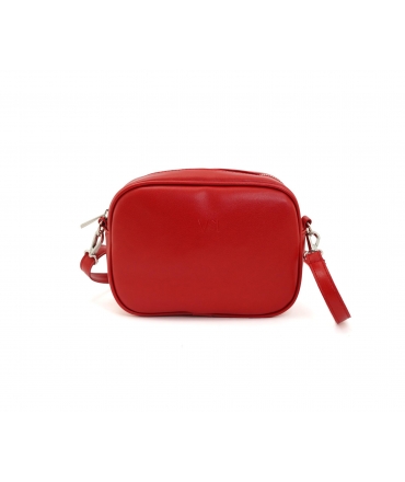 VSI MEI Vegan bag with removable shoulder strap, zip, clutch, cherry red, made in Italy