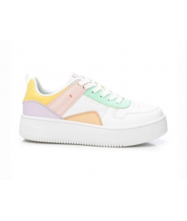 REFRESH Sneakers vegan Donna bianche multicolor pastello platform