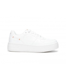 REFRESH White Vegan Platform Sneakers for Women