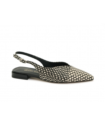 VSI DOT ballerine vegan nere fantasia slingback bicolor Made in Italy