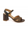 Sandalias veganas multicolores VSI CALIMA con tacón ancho y tira. Hechas en Italia.