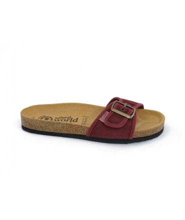 NATURAL WORLD zapatillas veganas banda corcho algodón mujer hebilla