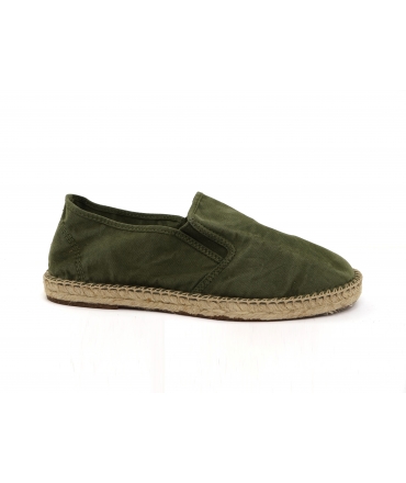 NATURAL WORLD Herren grüne vegane Espadrilles Bio Cotton herausnehmbares Fussbett vegane Schuhe