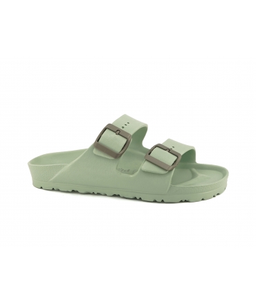 NATURAL WORLD blaue vegane Meeres-Schwimmbad-Gummipantoffeln mit Doppelband Unisex