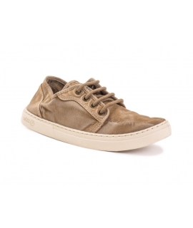 Baskets d'été beiges NATURAL WORLD en coton biologique avec semelle intérieure amovible, chaussures vegan