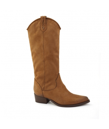 Zapatos veganos VSI CANYON Texan, color marrón claro, bordados, hechos en Italia.