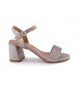 VSI AURI Zapatos de Boda Mujer Sandalias con purpurina correa en el tal&oacute;n zapatos veganos Made in Italy