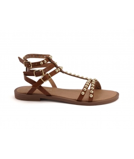 VSI TEMIS Chaussures Femme Esclave sandales clous lani&egrave;res boucles chaussures vegan Made in Italy