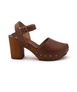 VSI SICILY Scarpe Donna Sandali Zoccoli Clogs tacco cinturino punta chiusa vegan shoes Made in Italy