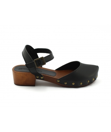 VSI KARI Chaussures Femme Sandales Sabots Sabots Sangle de talon en bois Chaussures végétaliennes à bout fermé Fabriqué en 