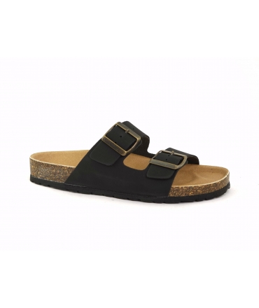 VSI EARTH Pantuflas negras veganas con doble plantilla anatómica Made in Italy