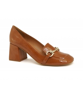 VSI SVEVA Mocassin v&eacute;g&eacute;talien marron &agrave; talon bloc bout carr&eacute; chaussures v&eacute;g&eacute;taliennes &agrave; mors de cheval fabriqu&eacute;es en Ita