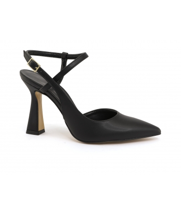 VSI NEREA Decollet maïs sandales noires talon bobine bout fermé chaussures végétaliennes Made in Italy