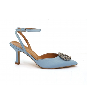 VSI ALISSA sandales vegan cérémonie bleu clair bijou décolleté chaussures vegan élégantes fabriquées en Italie