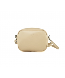 VSI MEI Bolso vegano rectangular para manzanas bandolera extra&iacute;ble con cremallera pochette crema hecho en Italia