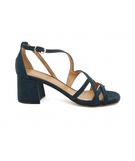 VSI NALIA Sandalias veganas azules tejido c&oacute;modo zapatos veganos de tac&oacute;n cerrado Hecho en Italia