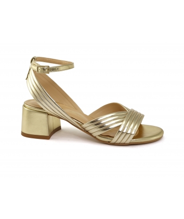 VSI CELIA Elegante goldene Sandalen bequemer Fersenriemen vegane Schuhe Made in Italy