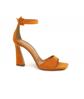 VSI CAIRO Orange sandales vegan talon bande bout carr&eacute; talon ferm&eacute; Made in Italy