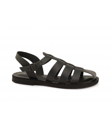 VSI ELMA Sandales fermées végétaliennes noires chaussures végétaliennes cage tissées à la pomme Made in Italy