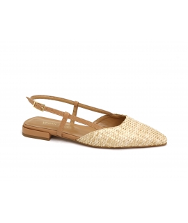 VSI VISEA slingback vegan raffia summer ballet flats Made in Italy