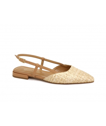 VSI VISEA Slingback-Ballerinas aus veganem Raffiabast, hergestellt in Italien