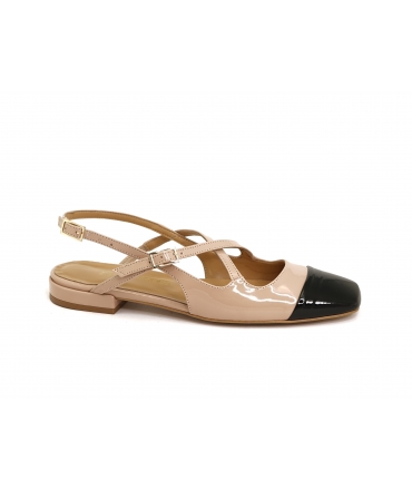 VSI ELLI two-tone vegan ballerinas painted with woven strap Made in Italy