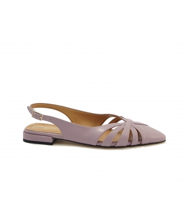 VSI ANICE élégantes ballerines végétaliennes à bride arrière lilas Fabriquées en Italie