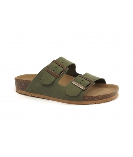 VSI COLORADO Green vegan slippers with double soft footbed band Made in Italy