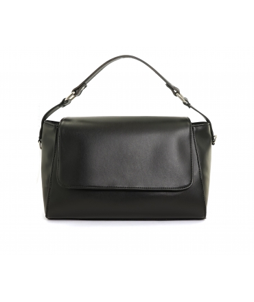 VSI LENIA Sac vegan noir pour femme, bandoulière réglable, cuir de pomme Fabriqué en Italie