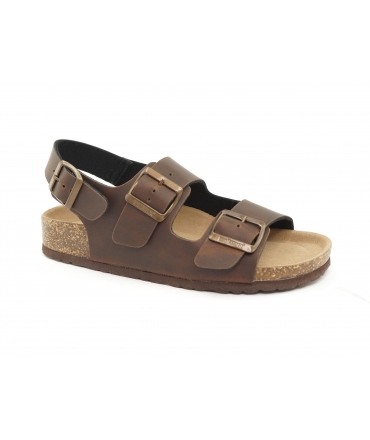 BIONATURA Braune vegane Sandale mit Fersenriemen, vegane Unisex-Schuhe